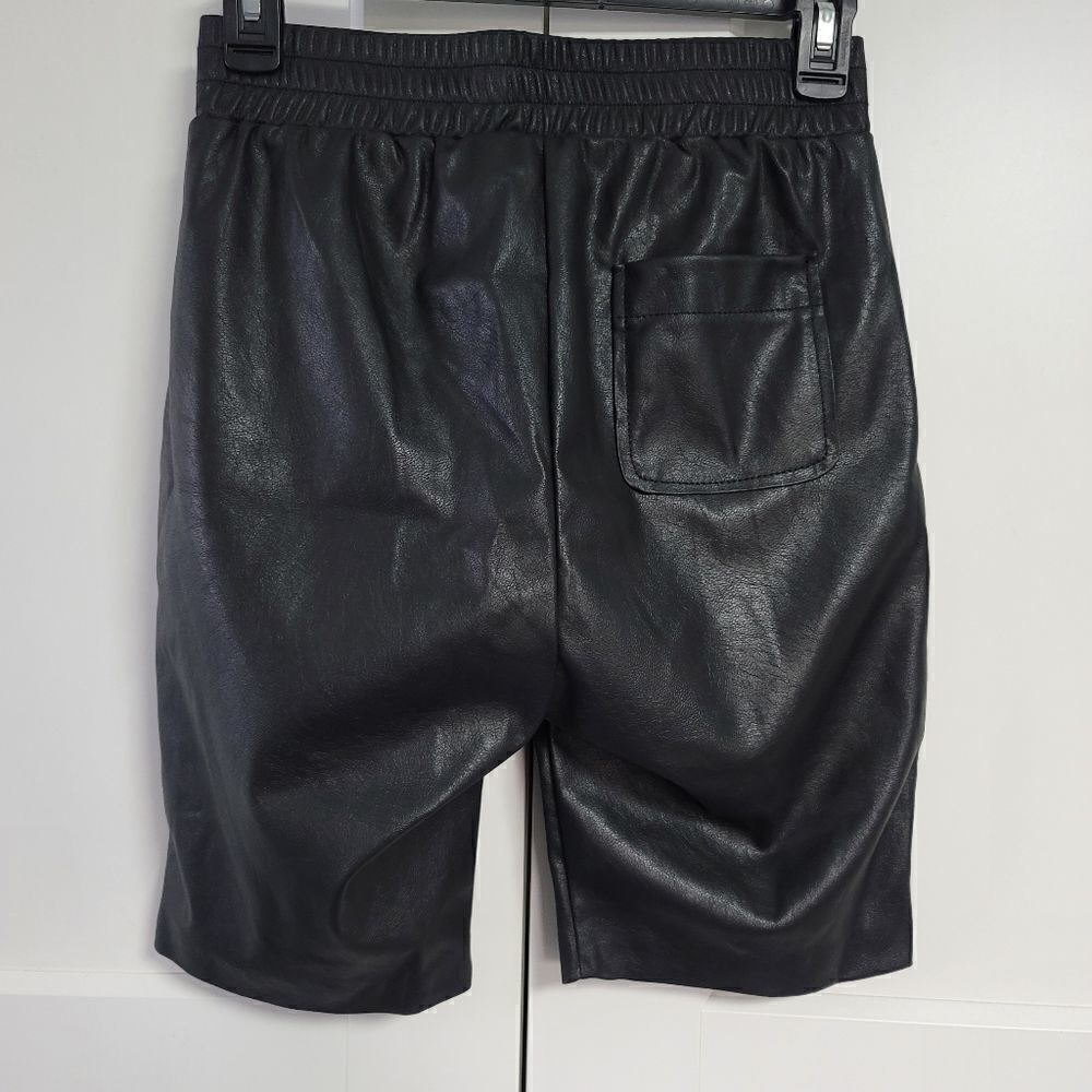 n:philanthropy black faux leather shorts - Picture 5 of 7